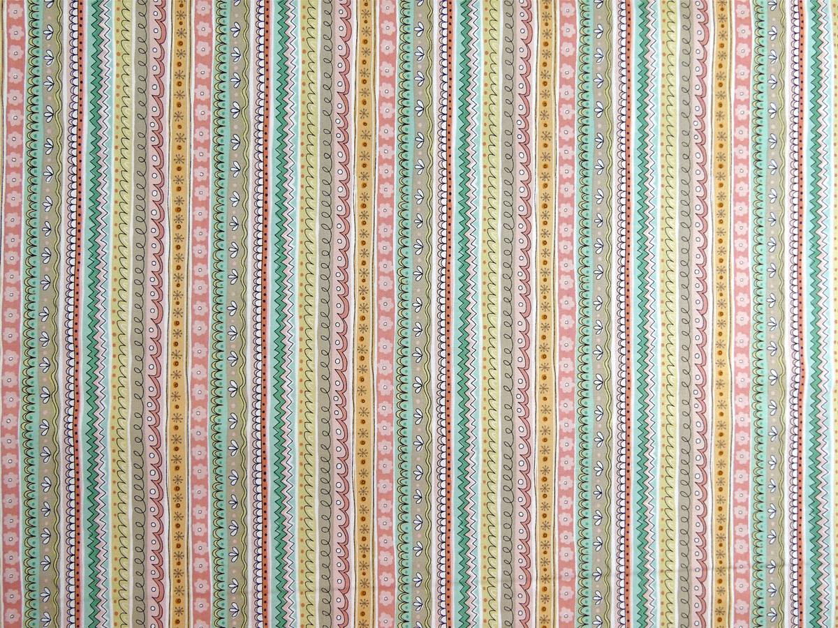 Baumwollstoff mit bunten, gemusterten Streifen aus der Serie Doodle Days von Makower